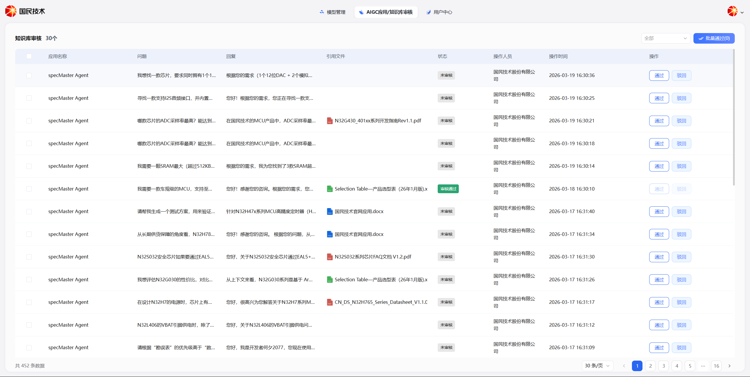 进入知识审核界面